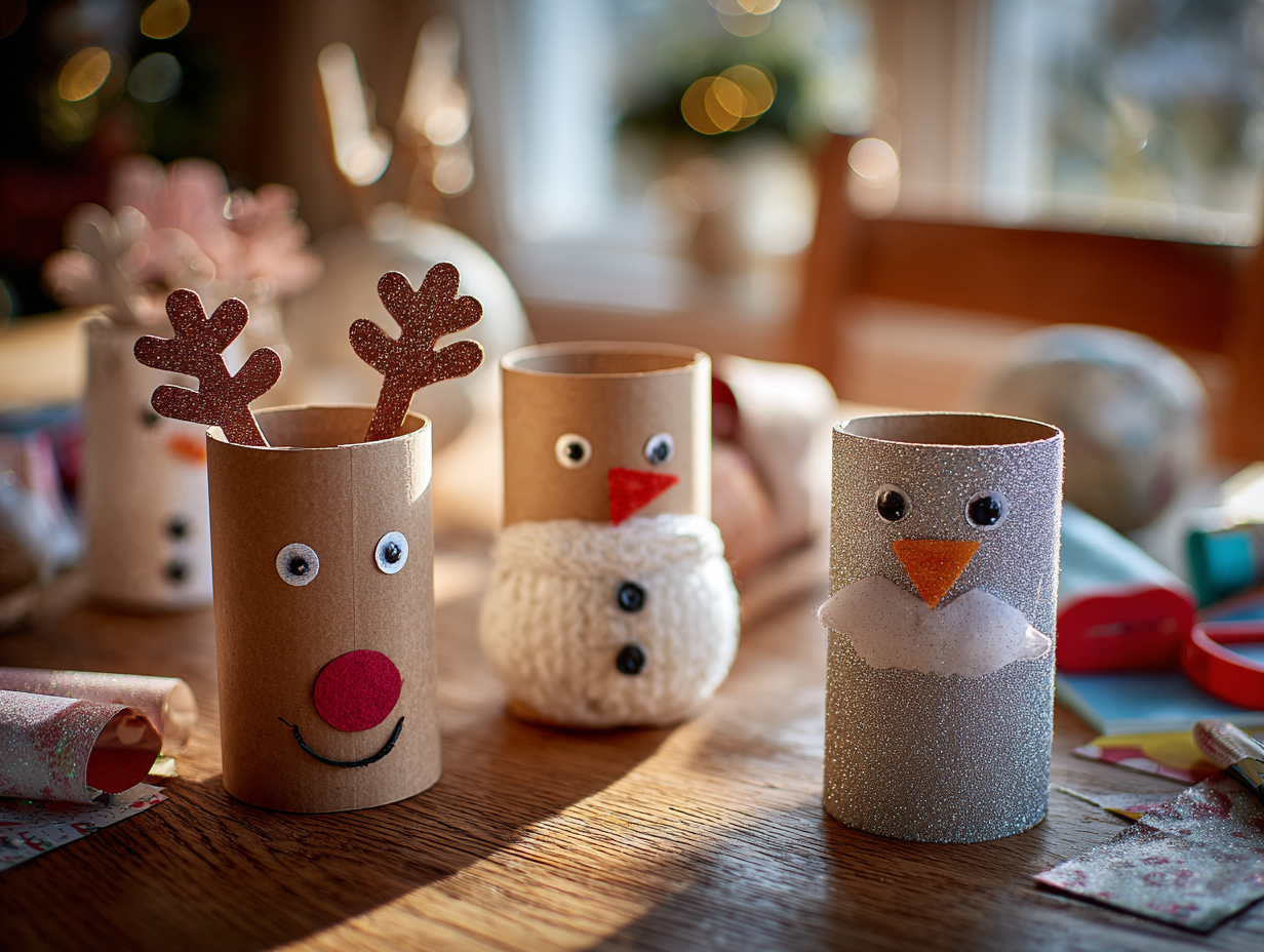 Lavoretti di Natale con rotoli di carta igienica