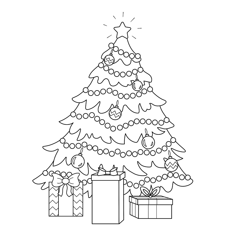 Disegni di Natale da colorare albero