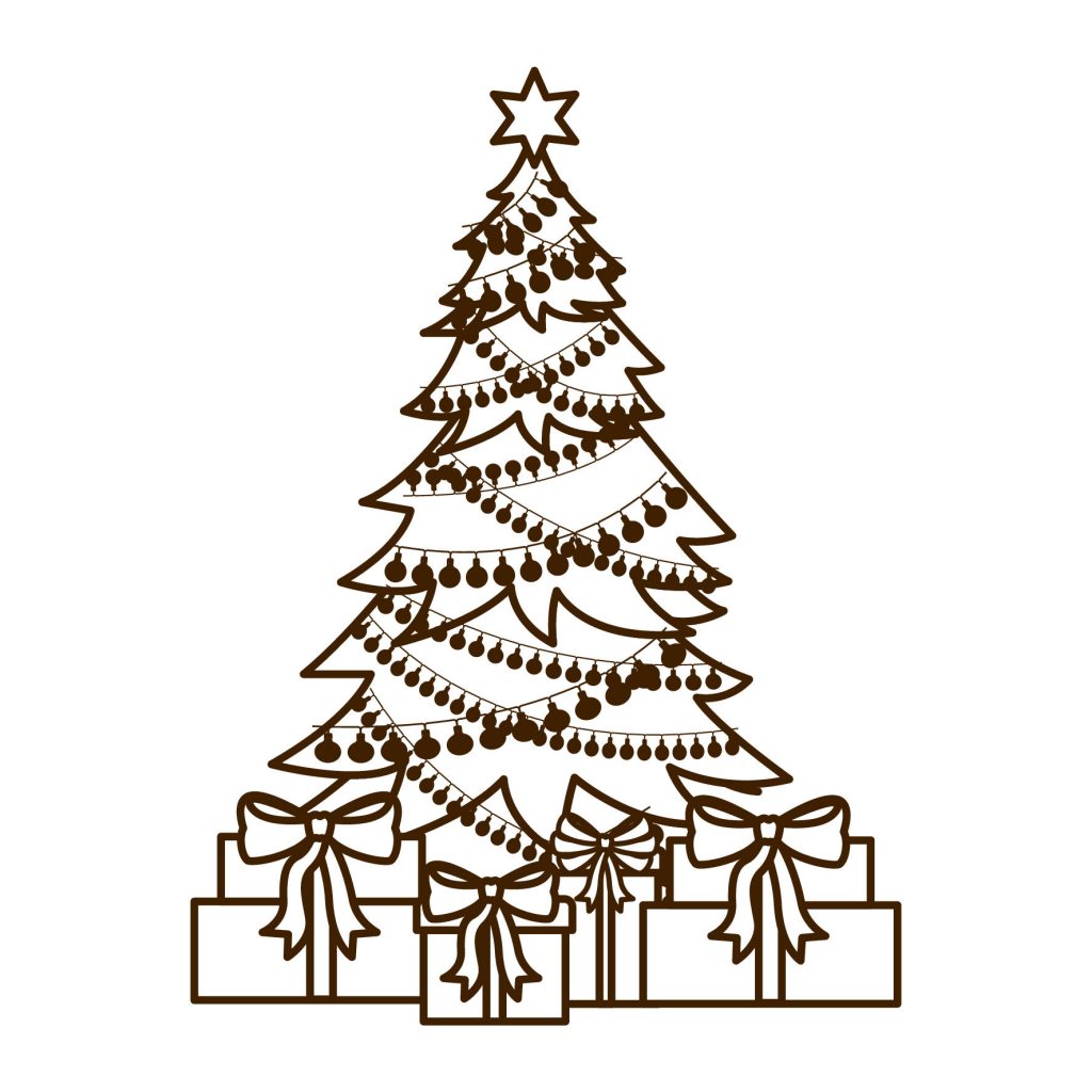 Disegni di Natale da colorare albero4