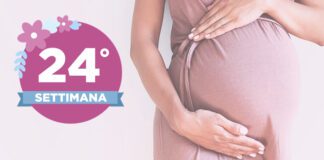 Ventiquattresima settimana di gravidanza È ormai impossibile non notare il tuo pancione ormai! Stanchezza e affaticamento sono normali, così come qualche sbalzo d'umore. Un po' di attività fisica può aiutarti a rimanere in forma e a sentirti più allegra!